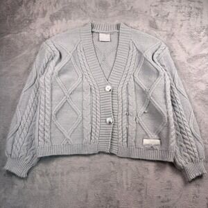 Taylor Swift Tortured Poets Department Cardigan Women's XL/2XL Gray TTPD Knit